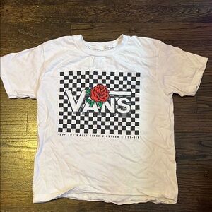 Vans Checkered Tee with Red Rose